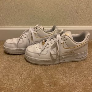 Nike Air Force 1 Gold Swoosh